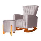 Poltrona Com Balanço E Puff Melinda Veludo Rosê Ms Decor Poltrona Com Balanço E Puff Melinda Veludo Rosê Ms Decor