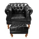 Poltrona com Puff Duquesa Decorativo Chesterfield Capitonê
