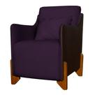 Poltrona Composê Heloisa Couro Marrom Veludo Roxo Poltrona Composê Heloisa Couro Marrom Veludo Roxo