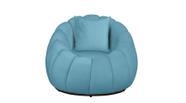 Poltrona Concha + Almofada Veludo Azul Turquesa