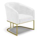 Poltrona Corano Branco Base Industrial Dourada Poltrona Corano Branco Base Industrial Dourada