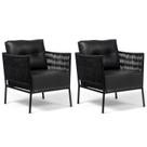 Poltrona Corda Náutica Preto/Preto Living, Varanda, Estar Kit 2 - Poltrona Caribe Black