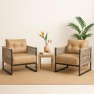 Poltrona Corda Nautica - Varanda, Sacada, Sala, Estar - Caramelo - Kit 2