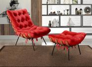 Poltrona Costela com Puff Base Fixa para Sala, Quarto