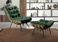 Poltrona Costela com Puff Base Fixa para Sala, Quarto Verde Poltrona Costela com Puff Base Fixa para Sala, Quarto Verde