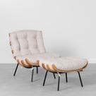 Poltrona Costela com Puff - Tent Trigo