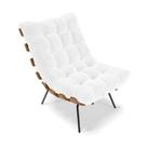 Poltrona Costela Corano Base Metálica Preto - D'Rossi Branco