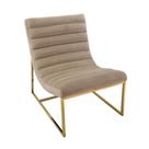 Poltrona Costela Estofado Creme Bege Estrutura Luxo