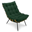 Poltrona Costela Veludo Verde Base Metálica - Pallazio Poltrona Costela Veludo Verde Base Metálica - Pallazio