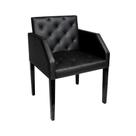 Poltrona Costura Capitonê Sala Espera Escritório - Preto - Cor: Preto