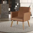 Poltrona Cristal Suede Escritórios E Recepção Pés Em Madeira
