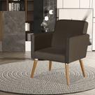 Poltrona Cristal Suede Escritórios E Recepção Pés Em Madeira