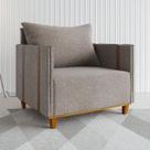 Poltrona Crystal Linho Kaki/Durango - Viero Móveis