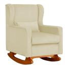 Poltrona de Amamentação Balanço Aurora Suede Marfim - Vallisa Decor