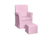 Poltrona de Amamentação Com Balanço e Puff Reto Maternidade Suzi Revestimento Sintético Rosa - Phoenix Baby