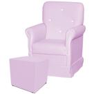 Poltrona de Amamentação com Balanço e Puff Suzí Rosa Bebê com Branco - Phoenix Baby
