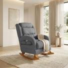 Poltrona de Amamentação com Balanço Luna Suede Base de Madeira C05 - D'Rossi