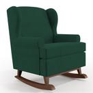 Poltrona De Amamentação Com Balanço Malu Base De Madeira P02 Suede Verde Musgo - Lyam Decor Poltrona De Amamentação Com Balanço Malu Base De Madeira P02 Suede Verde Musgo - Lyam Decor