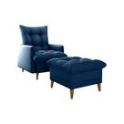 Poltrona De Amamentação Com Puff Montreal Suede Cinza Matrix