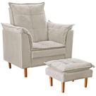 Poltrona De Amamentação Com Puff Quarto De Bebê Anny Suede Bege Poltrona De Amamentação Com Puff Quarto De Bebê Anny Suede Bege