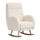 Poltrona de Amamentação Laura Balanço Milka Bouclé Off White - Nexta Casa