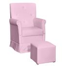 Poltrona de Amamentação Suzi com Balanço e Puff material sintético Rosa - Phoenix Baby