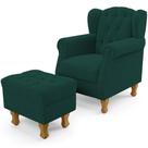 Poltrona de Amamentação Yara P02 Com Puff Paris Luis Xv L02 Bouclê Verde - Lyam Decor Poltrona de Amamentação Yara P02 Com Puff Paris Luis Xv L02 Bouclê Verde - Lyam Decor