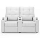 Poltrona de Cinema Reclinável 2 Lugares Baú USB Mallie FH9 PU Branco - Mpozenato