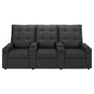 Poltrona de Cinema Reclinável 3 Lugares Baú Usb Mallie Fh9 Veludo Cinza - Mpozenato Poltrona de Cinema Reclinável 3 Lugares Baú Usb Mallie Fh9 Veludo Cinza - Mpozenato