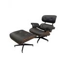 Poltrona De Couro Com Puff Charles Eames Marrom