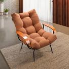 Poltrona de Ferro e Madeira, Estofada com Braço Costela Living Outdoor Espresso Móveis