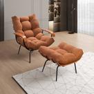 Poltrona de Ferro Madeira, Estofada com Braço e Puff Estofado Costela Living Outdoor Espresso Móveis Marrom Preto/Boucle Terra Poltrona de Ferro Madeira, Estofada com Braço e Puff Estofado Costela Living Outdoor Espresso Móveis Marrom Preto/Boucle Terra