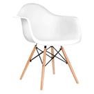 Poltrona De Madeira Com Braço Daw Com Assento Branco Cor: Branco Poltrona De Madeira Com Braço Daw Com Assento Branco Cor: Branco