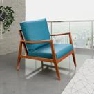 Poltrona de Madeira Maciça Tauari com Tecido Impermeável e Rattan Natural Amina Living Outdoor