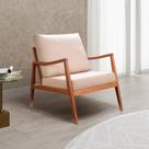 Poltrona de Madeira Maciça Tauari Corda Naútica e Estofada Imani Living Outdoor Marrom Imbuia/Bege