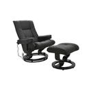 Poltrona de Massagem Minnesota Com Puff em Preto e Marrom Vintage - Rivatti
