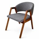 Poltrona Decorativa 018 em Linho May Ind Cor Cinza