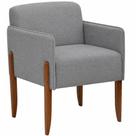 Poltrona Decorativa 040 em Linho May Ind Cor Cinza