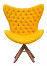 Poltrona Decorativa 1 Lugar Afrodite Suede Capitone Pe Palito Unidecor