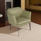 Poltrona Decorativa 76cm Rosalie Pés em Ferro Couro Fendi G34 - Gran Belo