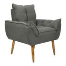 Poltrona Decorativa 88cm Com Pés Retrô Multimóveis Cr45269 Cinza