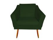 Poltrona Decorativa Agatha Suede Verde Pés Madeira Mz Decor