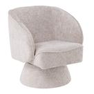 Poltrona Decorativa Agnes Base Giratória Linhão Aveludado Off White - Nexta Casa