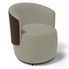 Poltrona Decorativa Aisha Orgânica Composê Sintético Marrom com Suede Bege - Desk Design