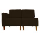 Poltrona Decorativa Alice Lado Direito Pés Trapézio Suede Marrom - DS Estofados