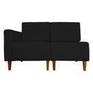 Poltrona Decorativa Alice Lado Direito Pés Trapézio Suede Preto - DS Estofados