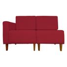 Poltrona Decorativa Alice Lado Direito Pés Trapézio Suede Vermelho - DS Estofados Poltrona Decorativa Alice Lado Direito Pés Trapézio Suede Vermelho - DS Estofados