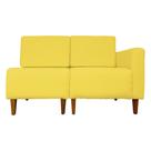 Poltrona Decorativa Alice Lado Esquerdo Pés Trapézio Suede Amarelo - DS Estofados