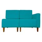 Poltrona Decorativa Alice Lado Esquerdo Pés Trapézio Suede Azul Turquesa - DS Estofados