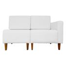Poltrona Decorativa Alice Lado Esquerdo Pés Trapézio Suede Branco - DS Estofados